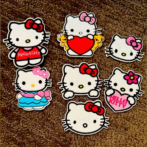 HELLO KITTY SANRIO IRON PATCHES SET OF 7 - Picture 1 of 1